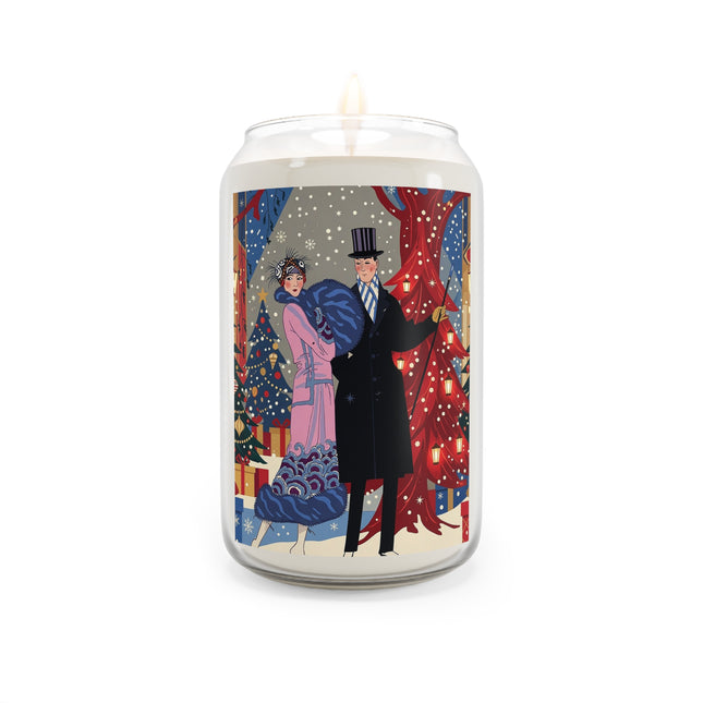 🎩🎄 Christmas Eve Promenade Scented Soy Candle – Art Deco Holiday Elegance