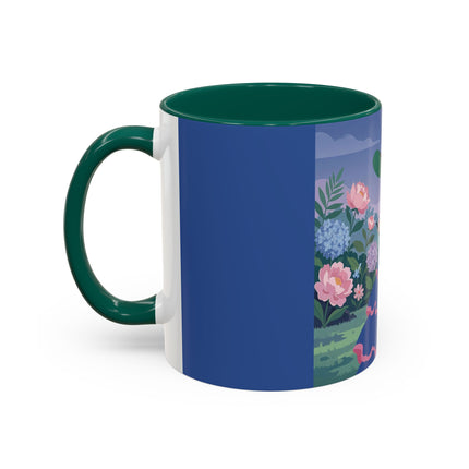 The Lady Of The Garden Stroll Colorful Mugs – Art Deco Botanical Elegance