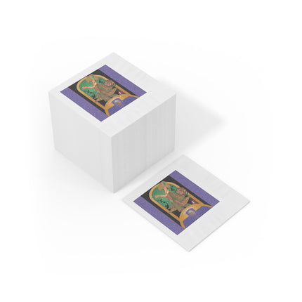 October & Opal, Tourmaline Zodiac White Coined Napkins