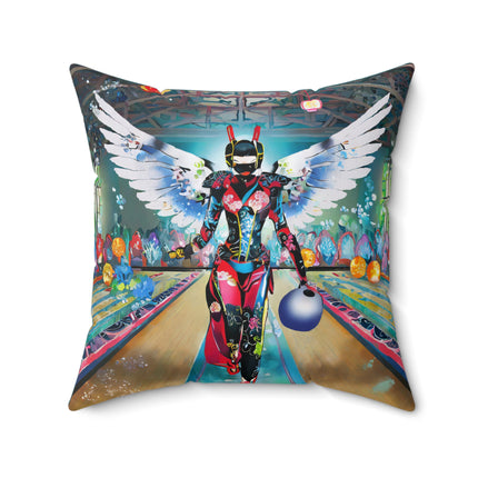Samurai Robot Angels Spun Polyester Square Pillow