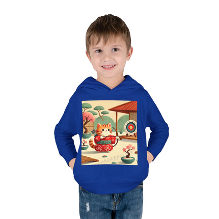 Archer Kitten in the Zen Garden Toddler Pullover Fleece Hoodie