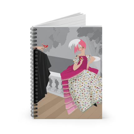 The Red Bird Spiral Notebook – Elegant Whimsy & Gentle Storybook Charm
