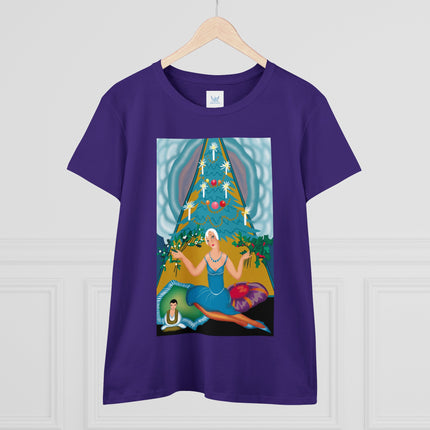 Art Deco Christmas Elegance Women's Midweight Cotton Tee