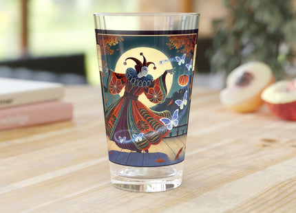 Court Magician with Ghost Butterflies Glass, 16oz
