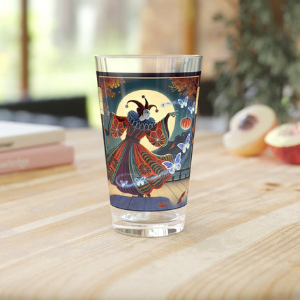 Court Magician with Ghost Butterflies Glass, 16oz