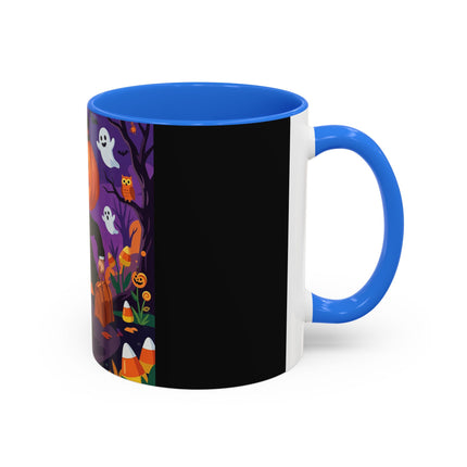 🎃🏮 The Pumpkin Gentleman's Moonlit Stroll Colorful Mug – Whimsical Halloween Charm