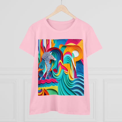 Surfing Zebra Women's Midweight Cotton Tee