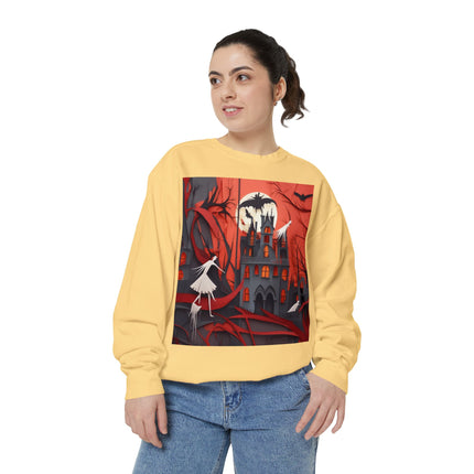 Halloween Night Scene Unisex Garment-Dyed Sweatshirt