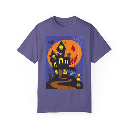 Halloween Night at the Haunted House Unisex Garment-Dyed T-shirt