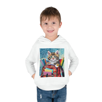 Whiskered Wanderings Toddler Pullover Fleece Hoodie