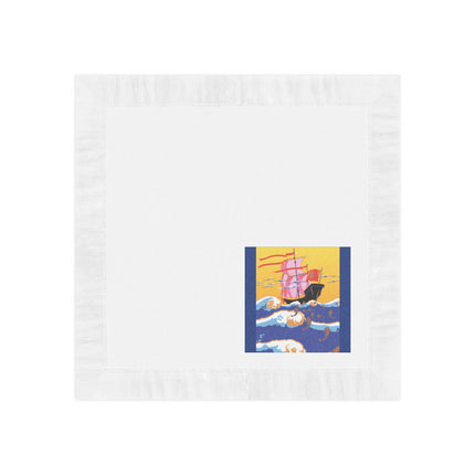 Golden Seas and Whimsical Dreams White Coined Napkins