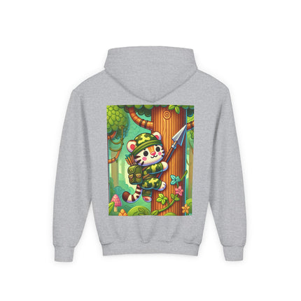 Stealthy Stripes Youth Hooded Sweatshirt – Adventure, Courage & Jungle Spirit