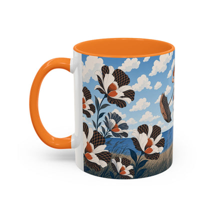 🌊🌼 The Windswept Seaside Promenade Colorful Mug – Art Deco Coastal Elegance