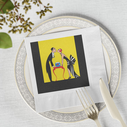 A Moment of Elegance White Coined Napkins