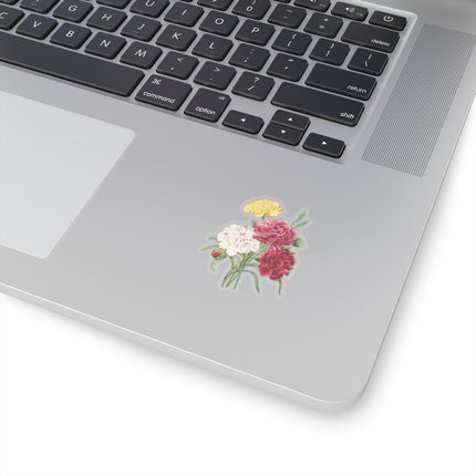 Carnation botanical illustration by Pierre-Joseph Redouté Kiss-Cut Stickers (4 Sizes)