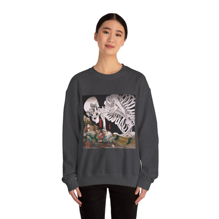 Mitsukuni Defying the Skeleton Spectre by Utagawa Kuniyoshi Heavy Blend™ Crewneck Sweatshirt
