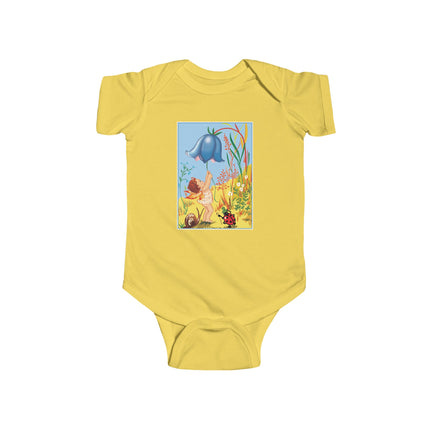Whimsical Encounters: A Fairy’s Delight Baby Bodysuit – Garden Magic & Playful Charm