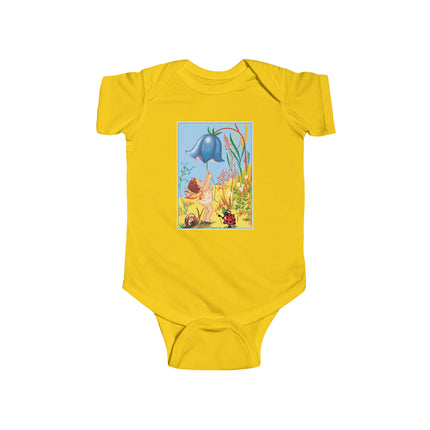 Whimsical Encounters: A Fairy’s Delight Baby Bodysuit – Garden Magic & Playful Charm
