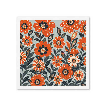 🌸🌄 The Twilight Peacock Blossom Garden Napkins – Art Deco Floral Elegance