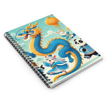 The Blue & Gold Dragon Festival Parade Spiral Notebook – Ruled Line