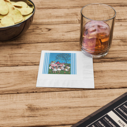 Enchanted Easter Gathering White Coined Napkins