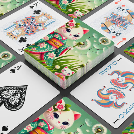 Geisha Kitten and the Dandelion Wish Playing Cards