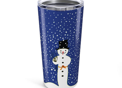 Snowman in Falling Snow Tumbler 20oz