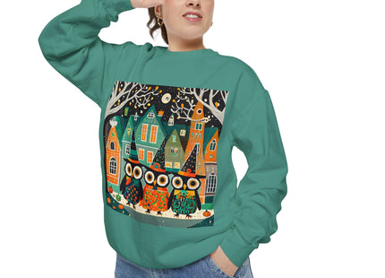 Night of the Trick-or-Treating Owlets Unisex Garment-Dyed Sweatshirt