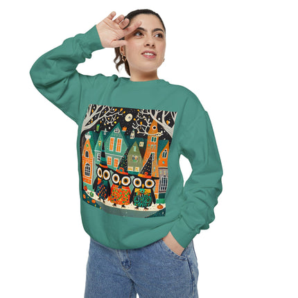 Night of the Trick-or-Treating Owlets Unisex Garment-Dyed Sweatshirt