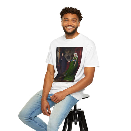 Arnolfini Portrait by Jan Van Eyck Unisex Garment-Dyed T-shirt