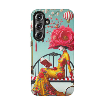 Reading In A Painted Garden Phone Cases