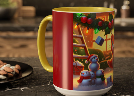 Naughty or Nice Kitten Christmas Colorful Mugs (11oz, 15oz)