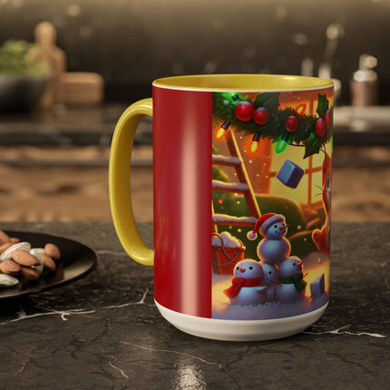 Naughty or Nice Kitten Christmas Colorful Mugs (11oz, 15oz)