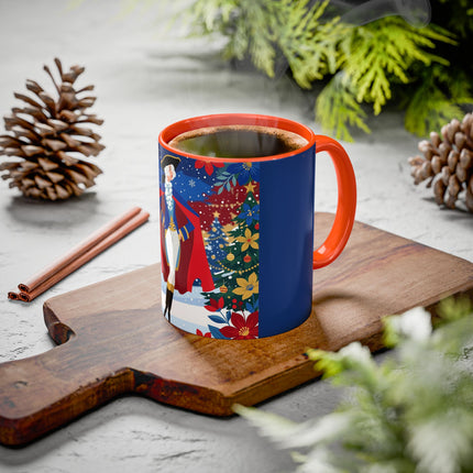 🎭❄️ The Christmas Masquerade Lady Colorful Mug – Art Deco Holiday Fantasy