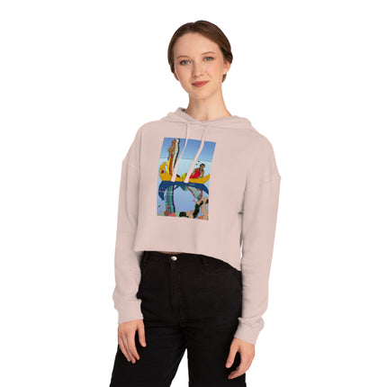 Le long du Missouri (Indian couple on the Missouri River) by George Barbier Women’s Cropped Hooded Sweatshirt