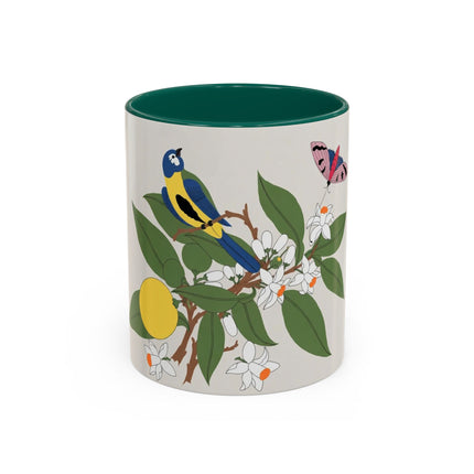 Blue Tit & Butterfly Colorful Mugs – Spring Harmony & Delicate Beauty
