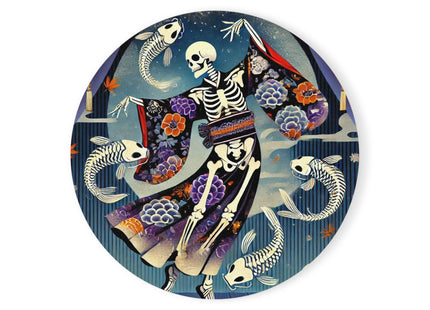 Skeleton Kabuki Performer Cork Back Coaster