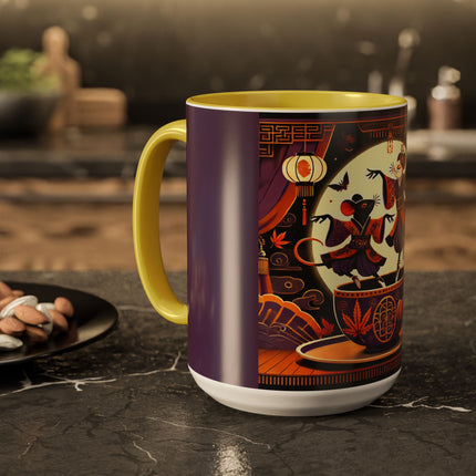 Theatrical Halloween Mice on Teacup Colorful Mugs (11oz, 15oz)