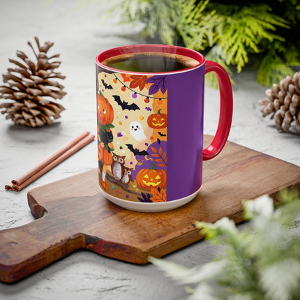 🎃🐈‍⬛ The Pumpkin Child’s Halloween Parade Colorful Mug – Whimsical Storybook Charm