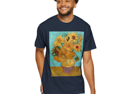 Vase with Twelve Sunflowers by Vincent van Gogh Unisex Garment-Dyed T-shirt