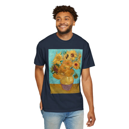 Vase with Twelve Sunflowers by Vincent van Gogh Unisex Garment-Dyed T-shirt