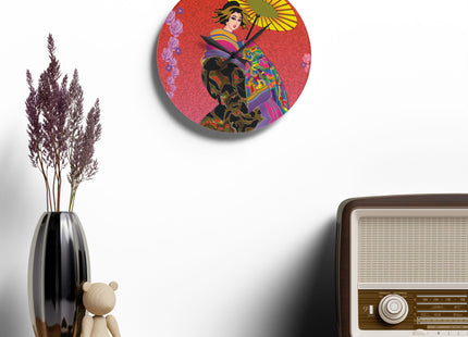 Enchanting Geisha Acrylic Wall Clock