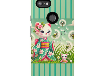 Geisha Kitten and the Dandelion Phone Cases