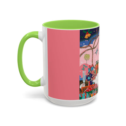 🎀🎄 Christmas Morning In The Rose Parlor Colorful Mug – Art Deco Holiday Fantasy