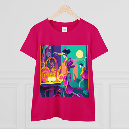 Dance of the Skeleton Ballerinas Women's Midweight Cotton Tee