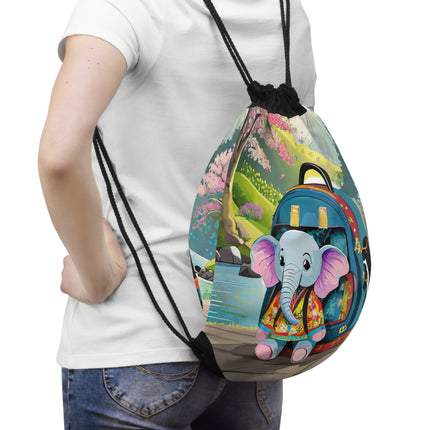 Baby Elephant Drawstring Bag