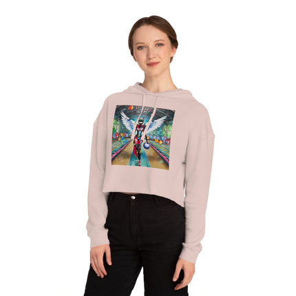 Samurai Robot Angels Cropped Hooded Sweatshirt