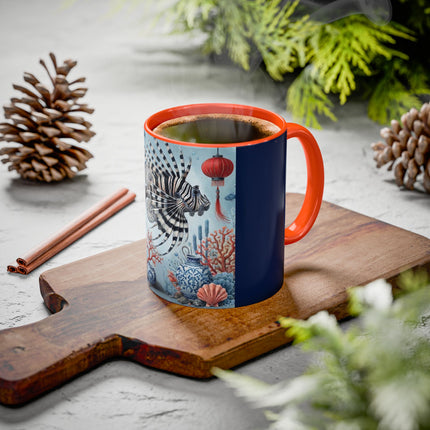 Lionfish & Lantern Colorful Mug – Mystical Ocean & Asian Harmony
