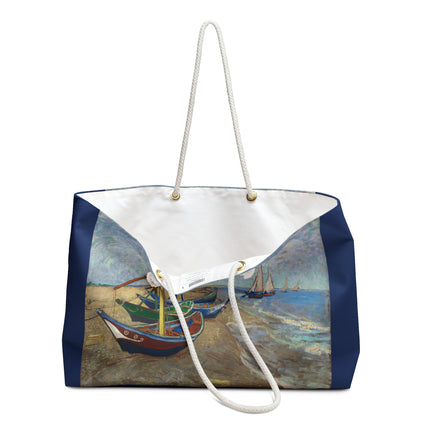 Fishing Boats on the Beach at Saintes-Maries by Vincent Van Gogh Weekender Bag