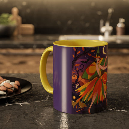 🎃🧙 The Witch Of Jack-O'-Lantern Hollow Colorful Mug – Whimsical Halloween Charm